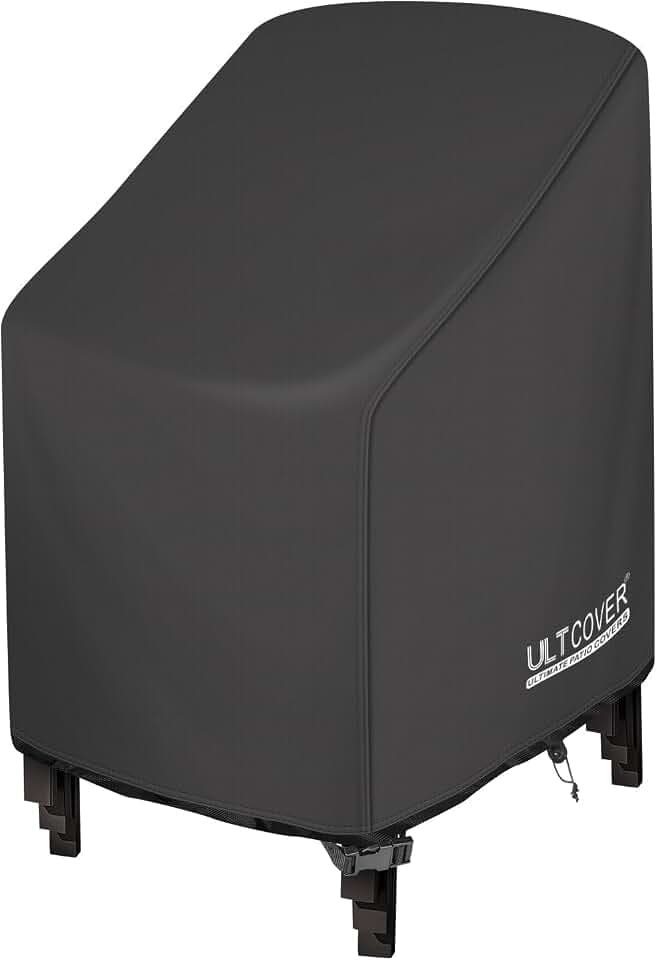 ULTCOVER Stackable Patio Chair Cover 26W x 30D x 45H in, Black