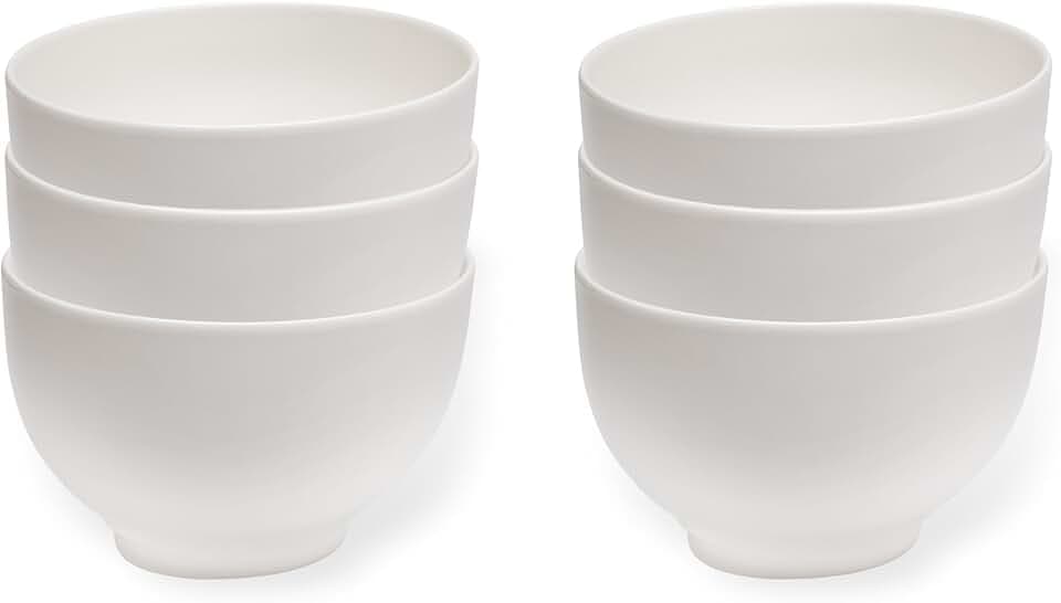 Vivo Villeroy & Boch - Basic White Schalen Set 6 Personen Weiß, Spülmaschinenfest, Mikrowellensicher, Müslischalen, Schüsseln, Bowl, Suppenschüsseln, Salatschüssel, Essschalen, Premium Porzellan