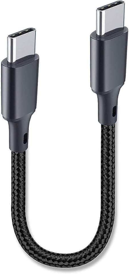 INVID USB-C auf USB-C 25cm Länge Kabel KURZ, USB-C Ladekabel mit 65W Handy Ladekabel USB C Datenkabel für Samsung iphone