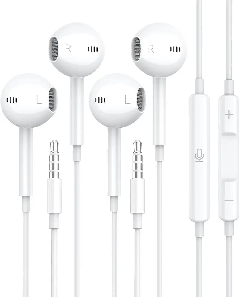 Wired Earbuds [Clear Call Mic], 3.5mm Headphones for iPhone/iPad/Radio