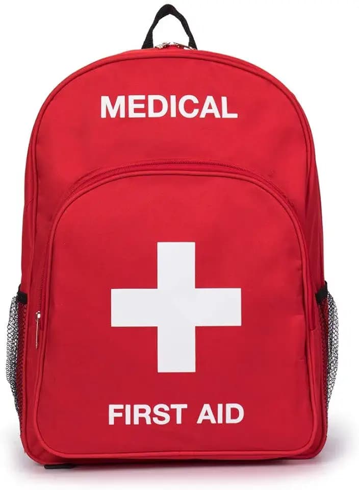 Red Emergency First Aid Bag Backpack Empty Medical Treatment First Responder Trauma Bags (Red 3)