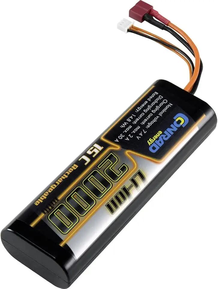 Conrad energy Modellbau-Akkupack (LiIon) 7.4 V 2000 mAh Zellen-Zahl: 2 15 C Hardcase T-Stecksystem