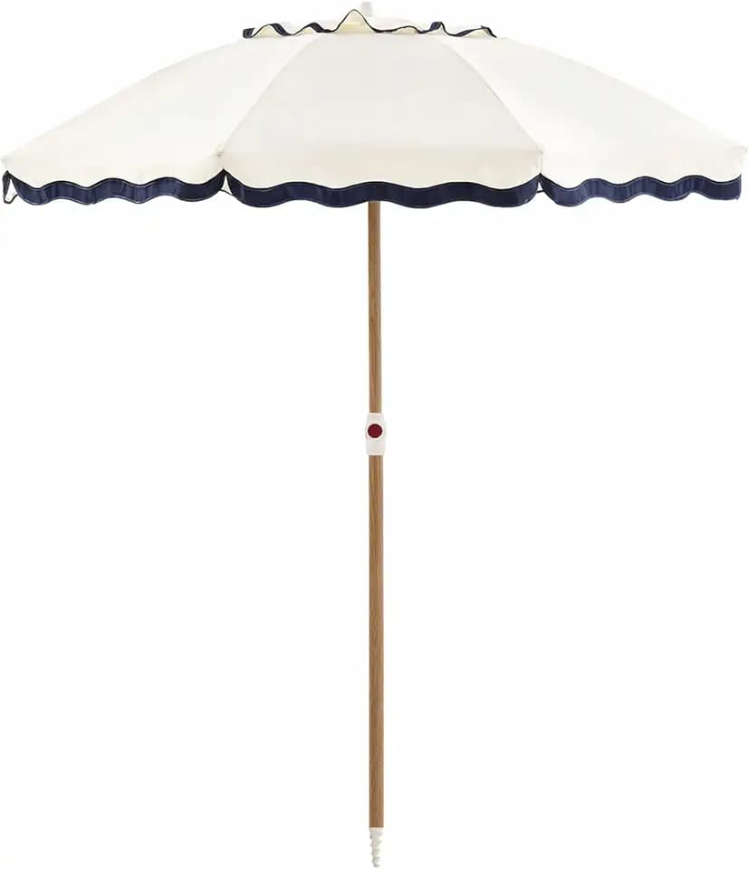 6FT Patio Beach Umbrella, UPF 50+ Sun Shade, Adjustable Tilt