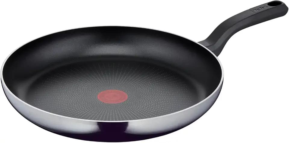 Tefal Resist Bratpfanne 32 cm, sichere Titanium Antihaftversiegelung, nicht induktionsgeeignet,Thermo-Signal Temperaturindikator, leichte Reinigung, für alle Herdarten außer Induktion, D52608