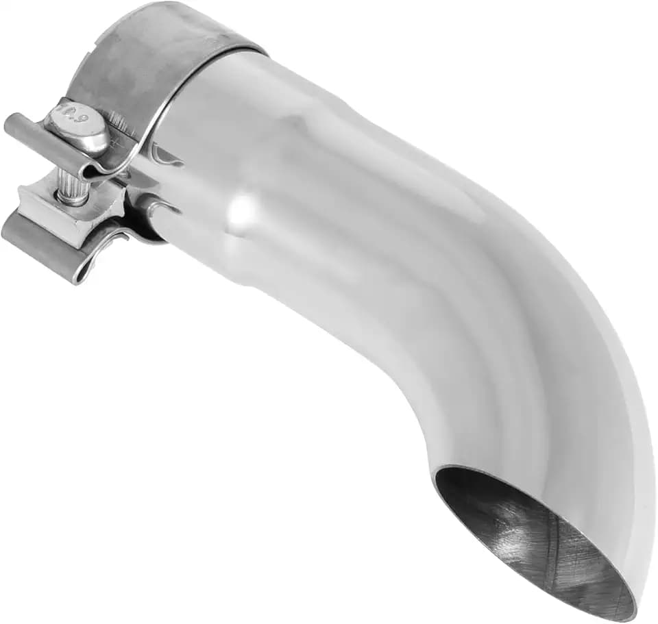 2.5 inch Inlet Turn Down Exhaust Tip, 2 1/2 Universal Stainless Steel Polished Diesel Exhaust Tips fit for 2.5'' OD Tailpipes, 9 inch Overall Length, Clamp On (2.5"x9")
