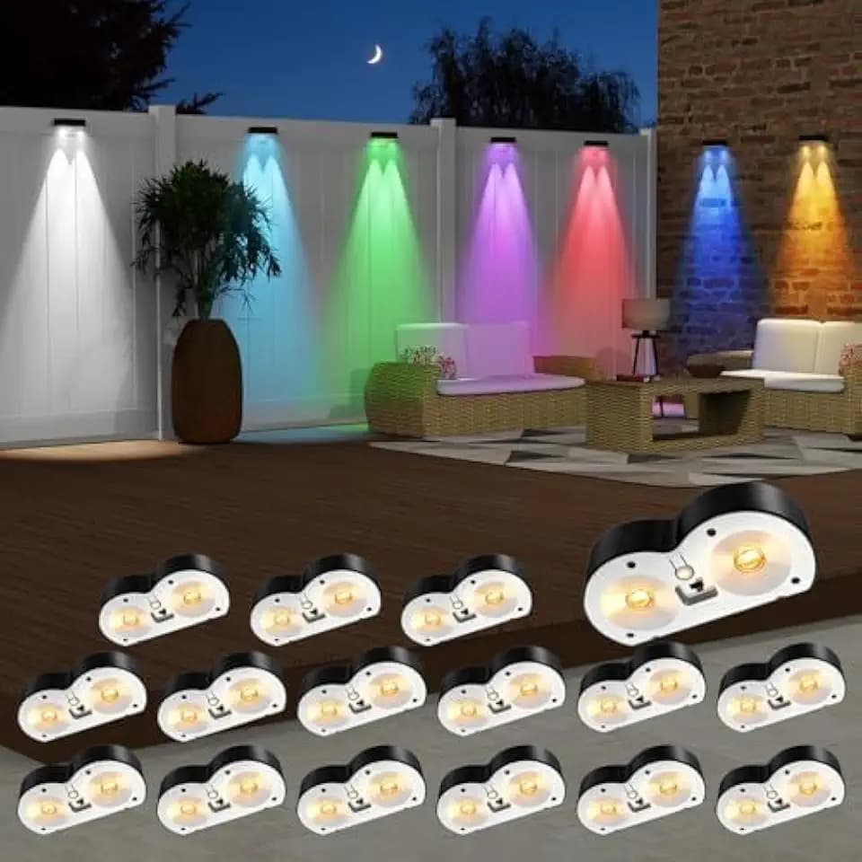 Solar Fence Lights Outdoor,Ip65 Waterproof Outdoor Lights for Pool