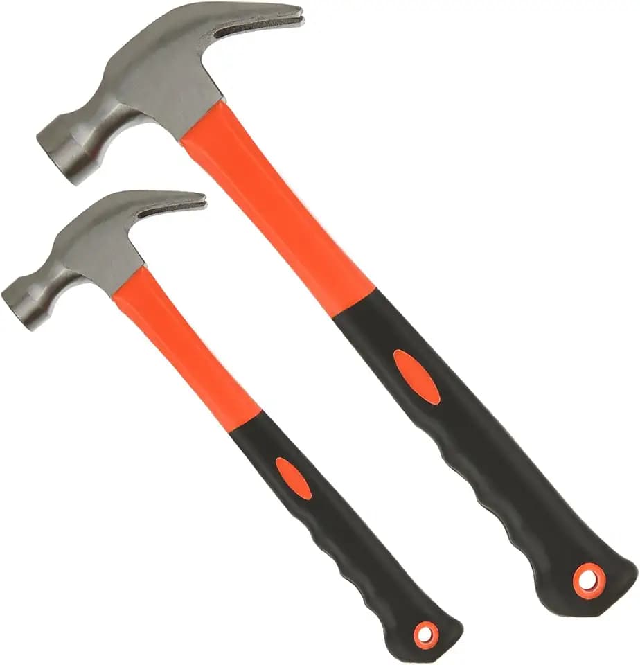 ASelected Schafshorn-Hammer, Camping Hammer, Klauenhammer - 0,25 kg und 0,75 kg, Stabiler Geschmiedeter Stahl, Rostfrei, Gummi, Rutschfest, Angenehmes Handgefühl, Langlebig