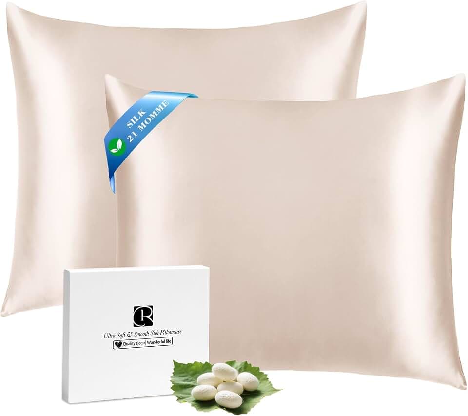 Ravmix Seidenkissenbezug 30x50 Maulbeerseide, für Haar & Haut, Beige