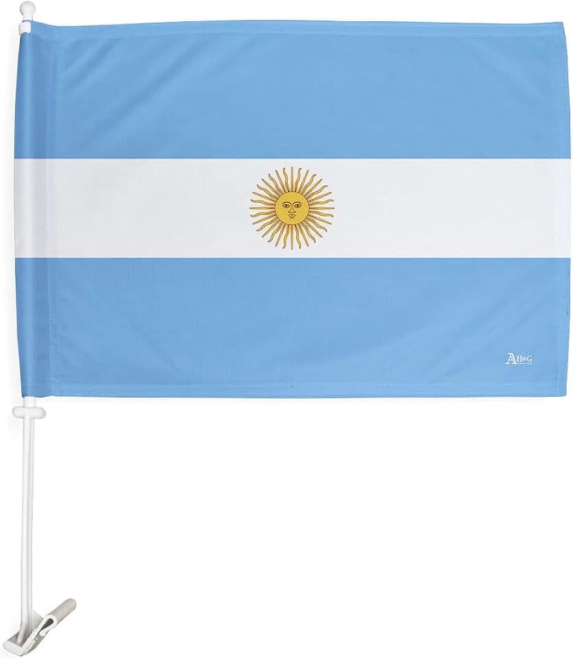 Argentinian Car Flag Bandera Para Carros De Argentina Decor For Window Clip Mount Auto Accessories Sport Fan Gifts League Olympics Party Supplies Patriotic Decorations Made in USA