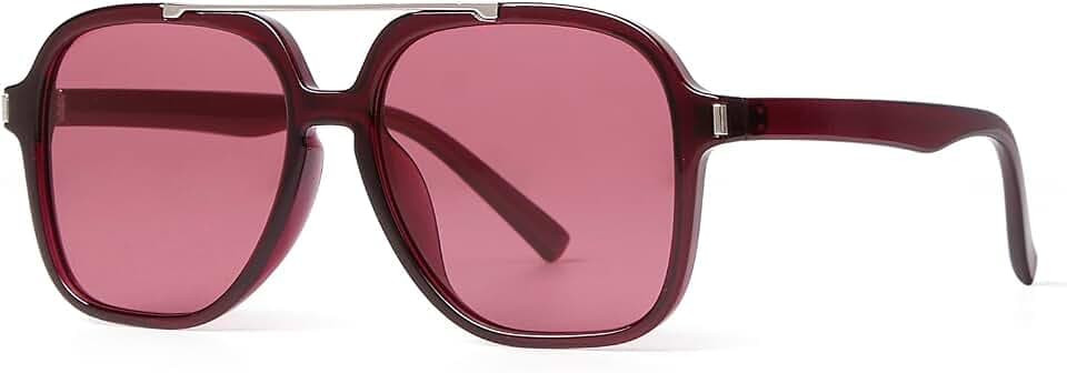 ADE WU Trendy Square Aviator Sunglasses for Wome Men Oversized Sun Glasses