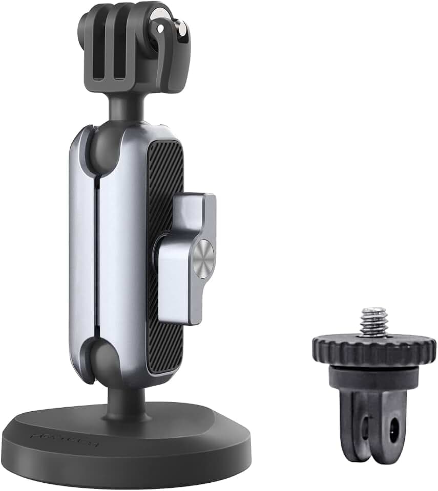 PGYTECH Magnetische Kamerahalterung für OSMO Action 4/3/2 Leistungsstarke magnetische Halterung mit 360° drehbaren Doppelkugelköpfen für Gopro 10/9/8/7, Insta360