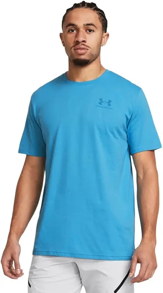 Under Armour Herren A Maniche Corte Con Petto Sinistro Sportstyle T-Shirt, (434) Blautopas / / Capri, Large