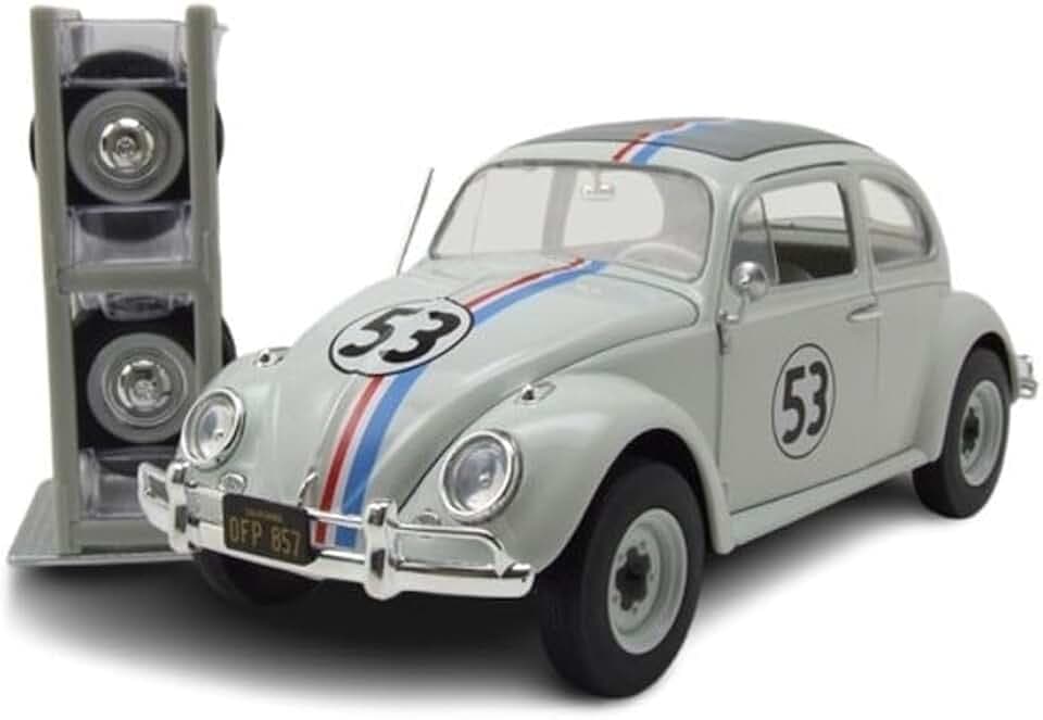 Jada Toys Disney Auto Herbie The Love Bug (19 cm) - Volkswagen Beetle Modellauto zu „EIN toller Käfer“ aus Metall mit Teilen zum Öffnen, Spielzeug-Fahrzeug für Sammler & Fans ab 8 Jahre