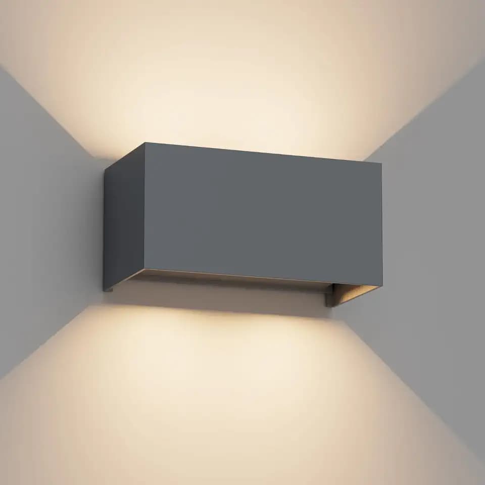 24W LED Wandleuchte aussen, 3000K Warmweiß Einstellbarer Lichtstrahl Außenwandleuchte, außenleuchte wand für Terrasse Eingang Garten, Aluminium, IP65 Wasserdicht, Anthrazit