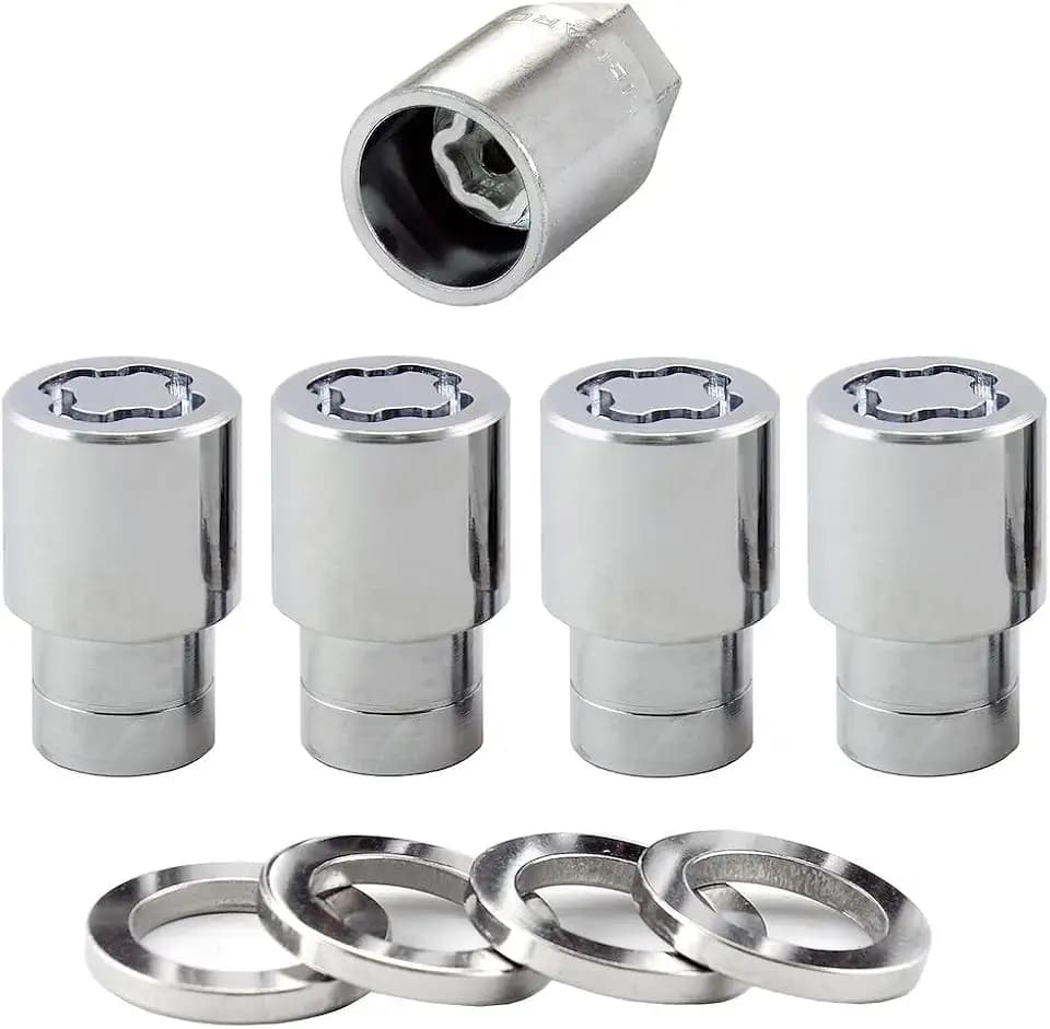 McGard 21122 Chrome Regular Shank Wheel Locks (7/16" - 20 Thread Size) - Set of 4, 4 Locks / 4 Washers / 1 Key