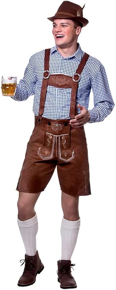 Wicked Costumes Luxuriöse Herren-Lederhose (Wildlederimitat)
