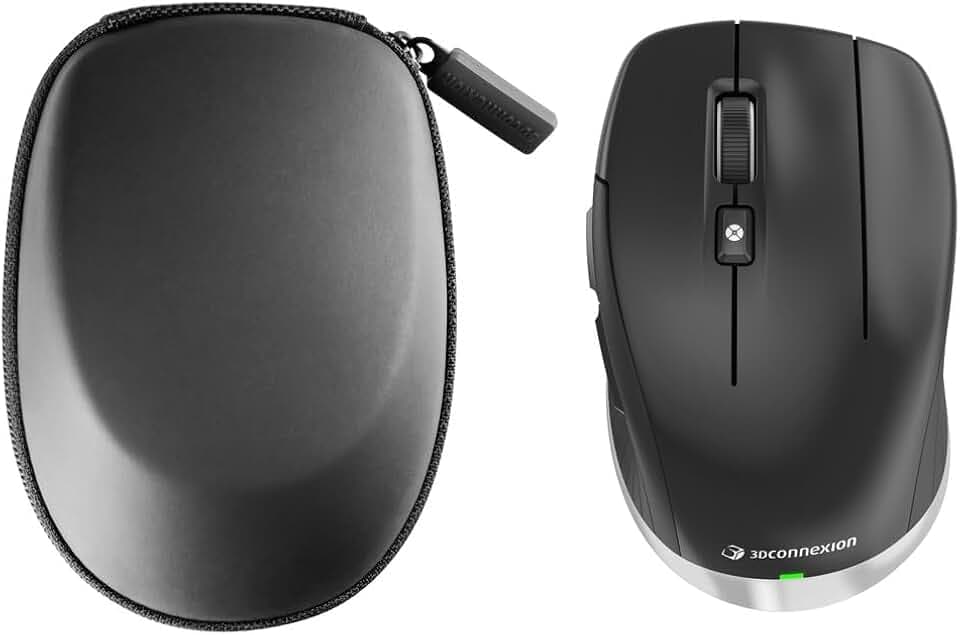 3Dconnexion CadMouse Compact Wireless (Kompakte Maus, optisch, kabellos, USB-C, Rechtshänder), Mattschwarz