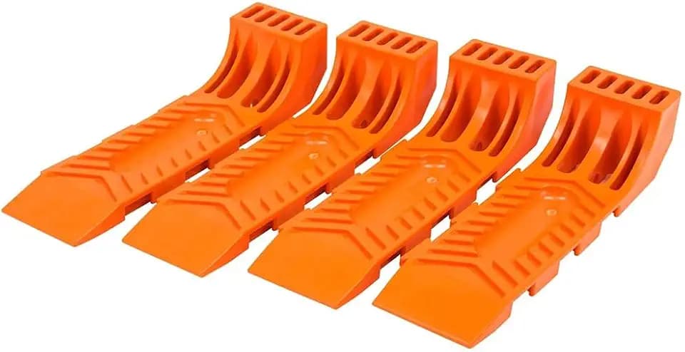 Mytee Products Interlocking Tire Skates for Tow Truck Wrecker Rollback Carrier Safety Orange (4pc Set)