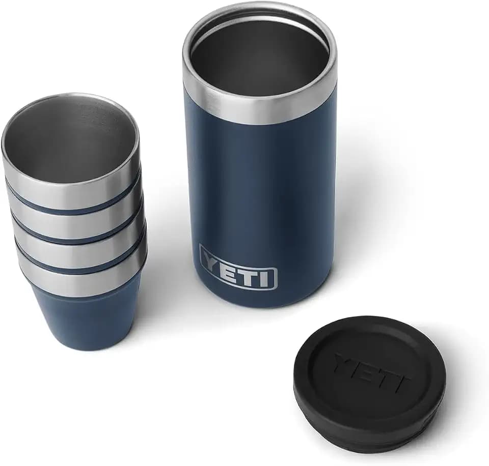 YETI Schnapsbecher Mit Tragebehälter, Navy