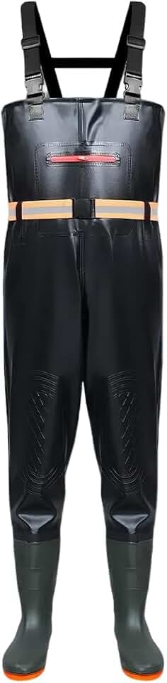 Wathose Herren Damen Anglerhose mit Stiefel Angelhose für Erwachsene Atmungsaktive Wasserdicht Watthosen mit Stiefeln Watstiefel Hose für Angeln, Wassersport, Outdoor Aktivitäten