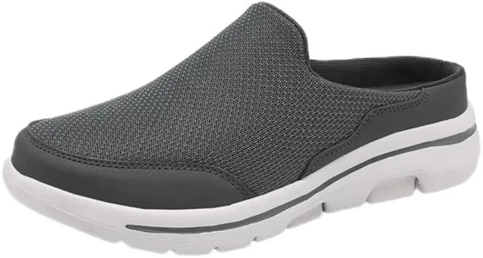 LLTMALL Men's Backless Mesh Walking Mules Shoes Comfort Slip on Garden Clog Slippers