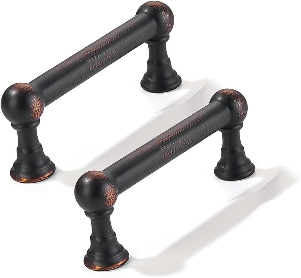 10 Pack 3 Inch Solid Kitchen Cabinet Handles Oil Rubbed Bronze Heavy Duty Cabinet Pulls Drawer Pulls Cabinet Hardware Kitchen Handles for Cabinets Cupboard Handles
