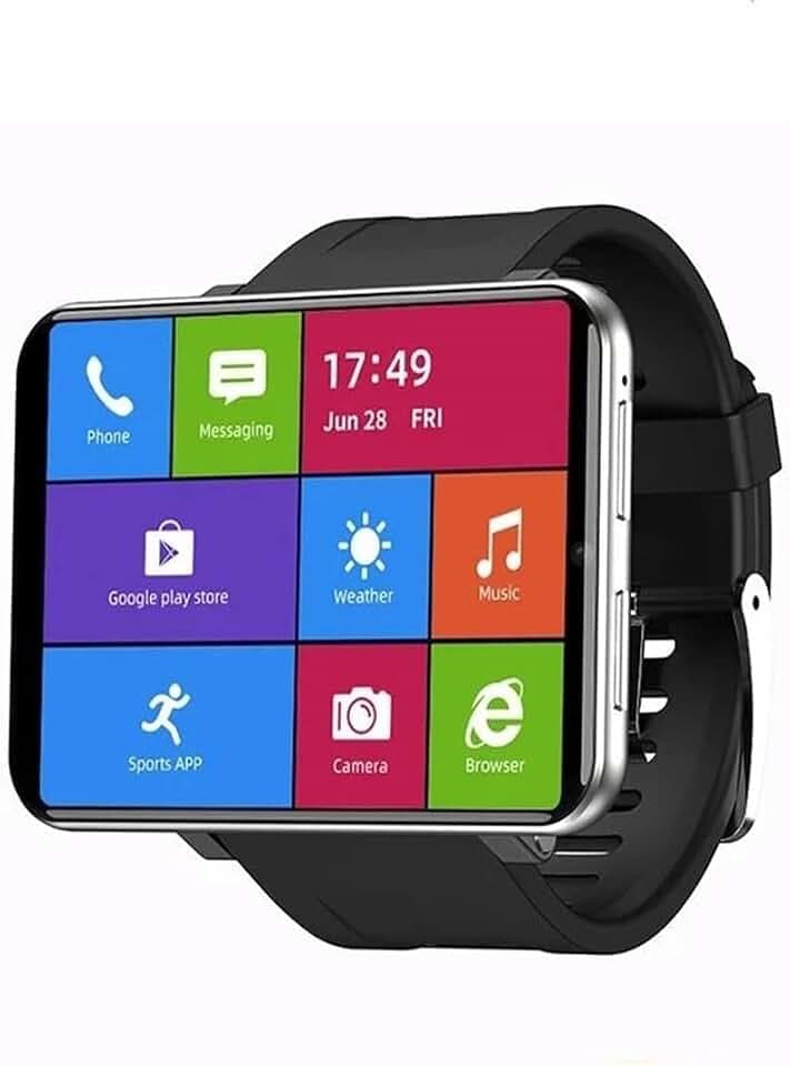 4G Smart Watch 2.86 Inch Screen Android 7.1 3GB+32GB 5MP Camera 2700mAh Battery Smartwatch for Men (Silver, 3GB+32GB)