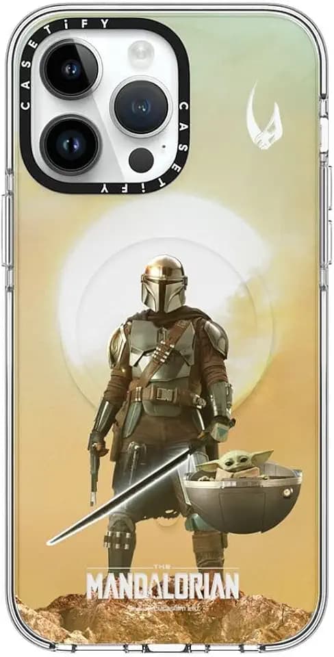 CASETiFY Clear iPhone 14 Pro Max Case [Mandalorian Co-Lab/Not Yellowing / 6.6ft Drop Protection/Compatible with Magsafe] - A Clan of Two - Clear