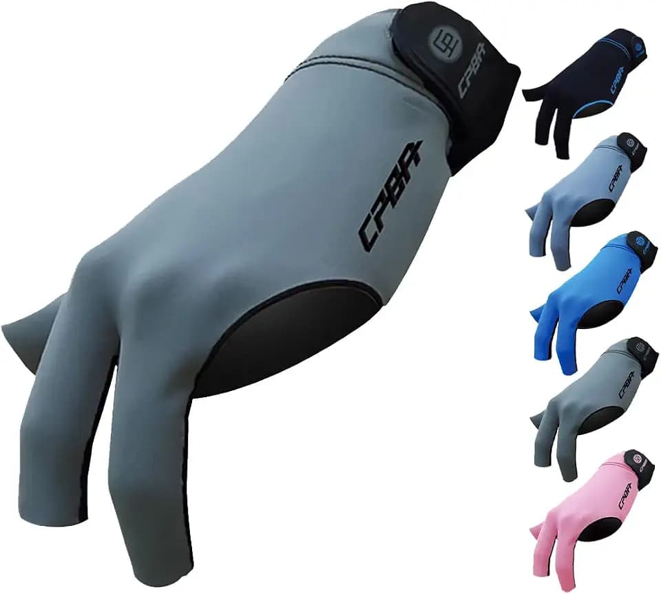 CPBA Billiards Glove 3 Finger Pool Glove for Left Hand, Durable Double Stitched, Snooker Cue Sport Glove Popular Sizes for Men & Women
