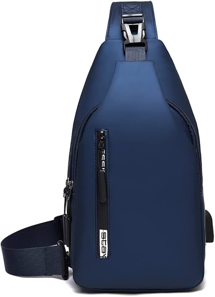 Herren Sling Bag Umhängetaschen Brusttasche für Herren Schultertasche Rucksack Hiking Fitness Radfahren Crossbody Bag Sporttasche Wasserdicht Chest Bag mit USB Reisen Multipurpose Tagepacks
