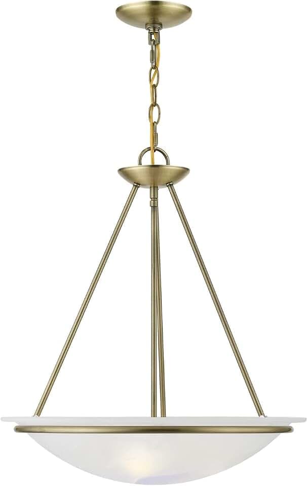 Livex Lighting 4826-01 Newburgh 3-Light Pendant, Antique Brass