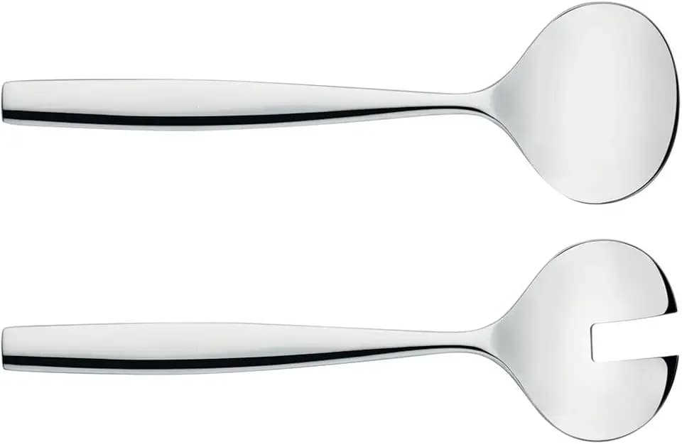 Alessi MW03/14 Dressed Salatbesteck - Edelstahl 18/10 glänzend poliert mit Reliefdekor