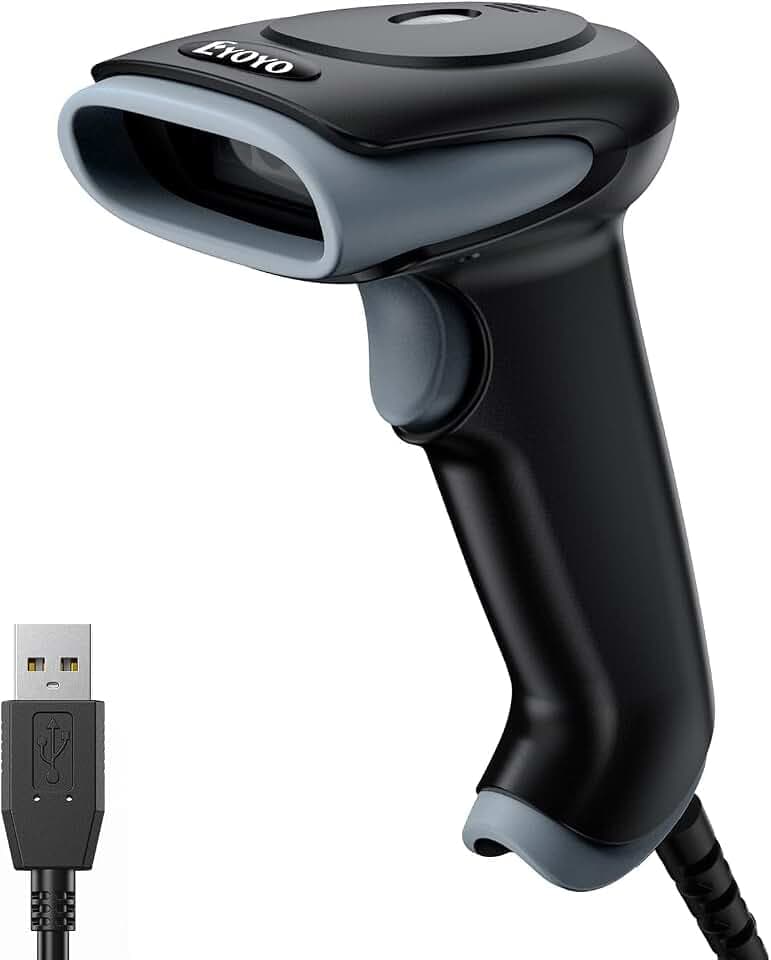 Eyoyo 1D 2D Barcode Scanner kabelgebunden, USB handscanner für PC