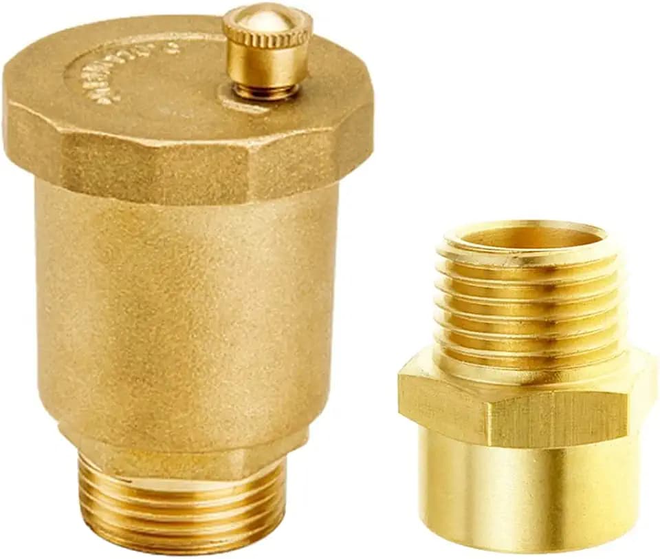 Joywayus Brass Automatic Float Valve Kit 1/2"G Air Bleeder Release Vent Valve & 1/2"G Female × 1/2"NPT Male Pipe Fitting Connector Adapter