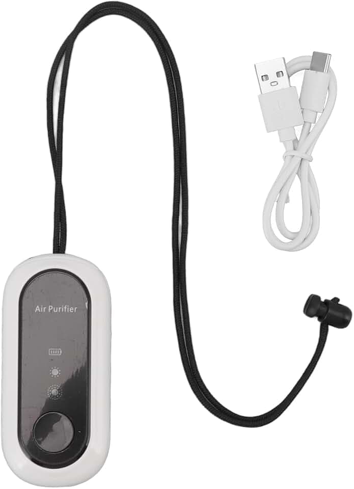 Halsbandreiniger, Luftreiniger mit USB-Aufladung, Mini-Luftreiniger, tragbar, wiederaufladbar, tragbar, für Outdoor, Reisen