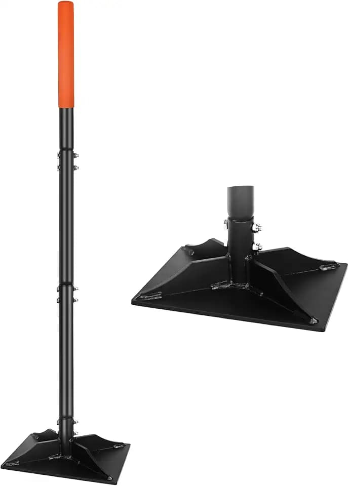 YEELOR Garden Steel Tamper with 45″ Handle,Tamping Plate 9.8″ x 7″