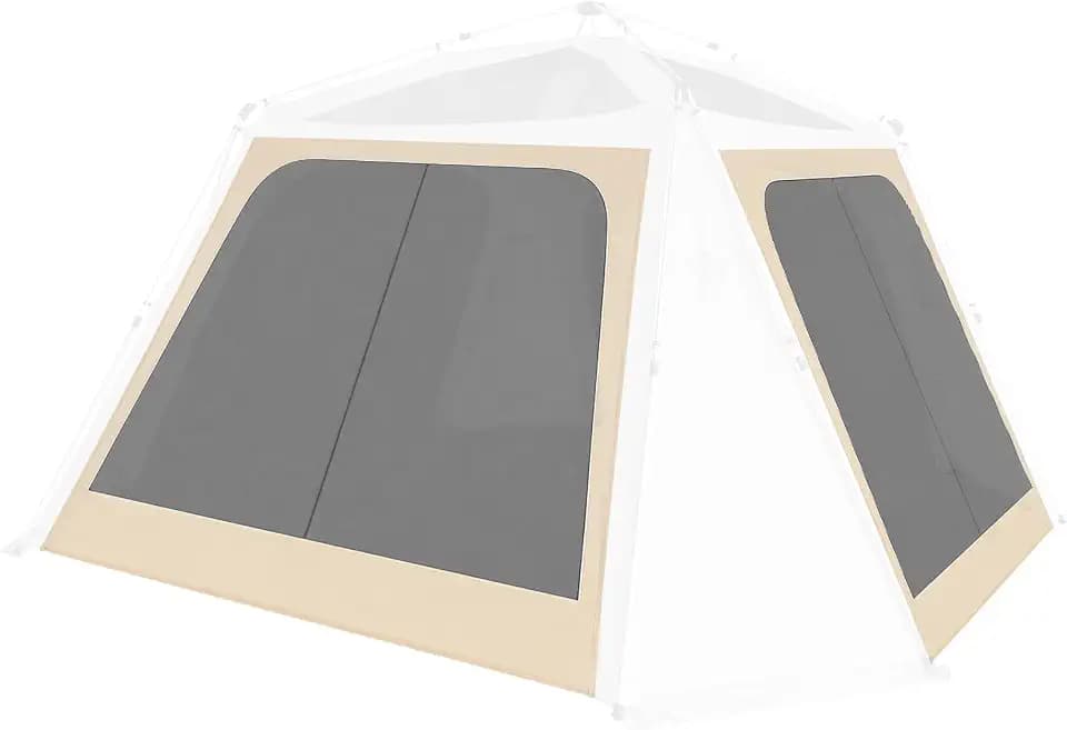 Alvantor® 2 Pcs Mesh Door Curtains, Customized Mosquito Net Curtain for Instant Gazebo, Anti-Bugs, Breathable, Viewing, Buckle Easy Setup, for Outdoor Canopy Pergola (Tent Not Included)