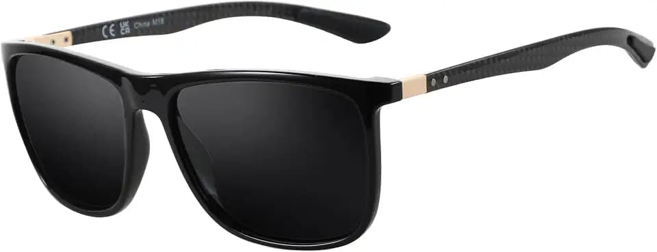 ZENOTTIC Square Polarized Sunglasses Men: Ultralight Carbon Fiber UV400