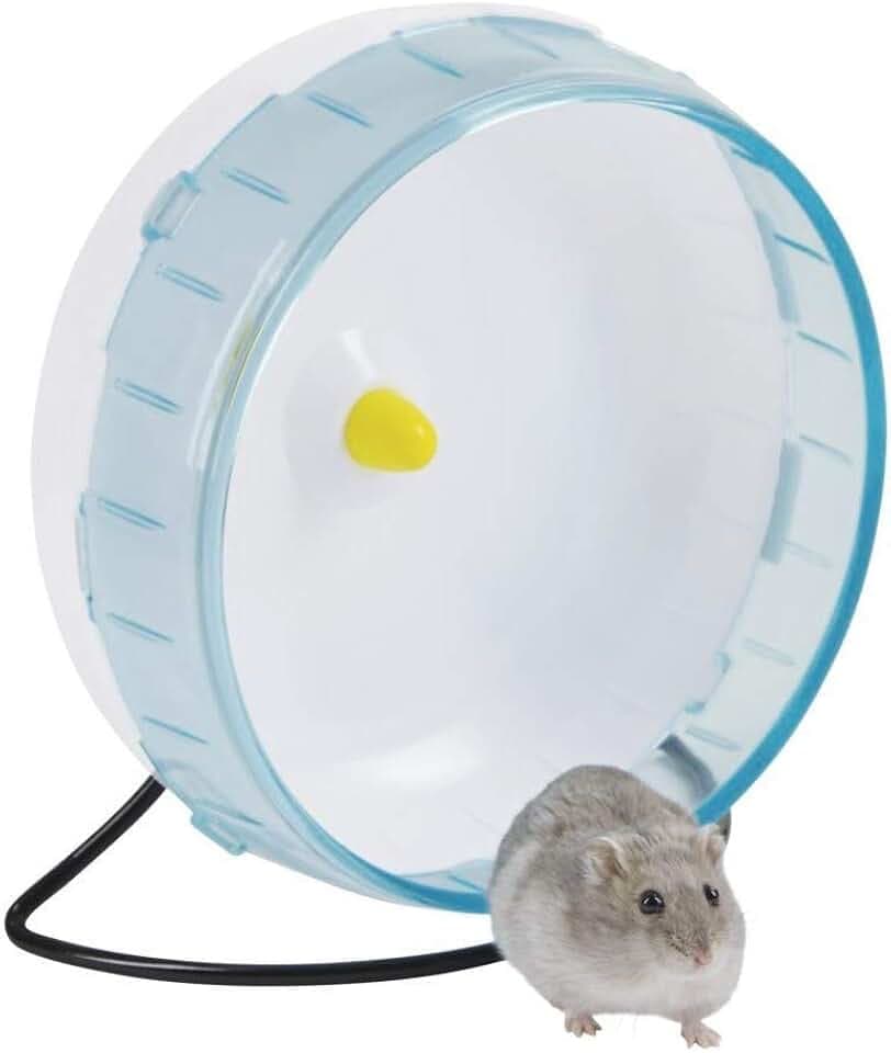 Kerbl Pet Hamsterlaufrad, Hamsterrad, ø 20 cm, Kunststoff, weiß/blau, freistehend, zum Einhängen, Robustes Material