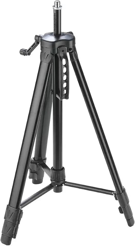 kwb Bau-Stativ 155 cm hoch - Höhenverstellbar mit Kamera-Adapter - Vielseitig einsetzbar für Laser-Messgeräte