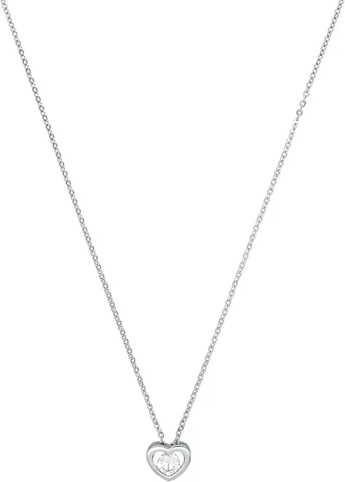 Amor Kette mit Anhänger 925 Sterling Silber Damen Halsschmuck, mit Zirkonia synth., Herz, Kommt in Schmuck Geschenk Box