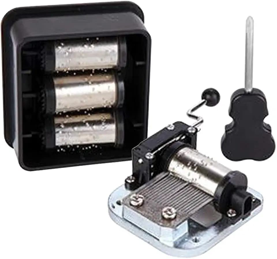 Kikkerland DIY Build Your Own Hand Crank Music Box Mechanical Movement Tool Kit, Custom Songs, Gifts for Music Lovers
