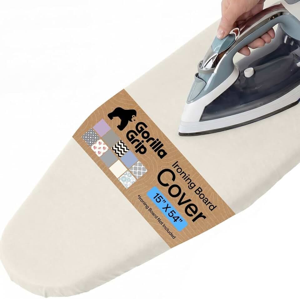 GORILLA GRIP Padded Ironing Board Cover, 15x54 Linen