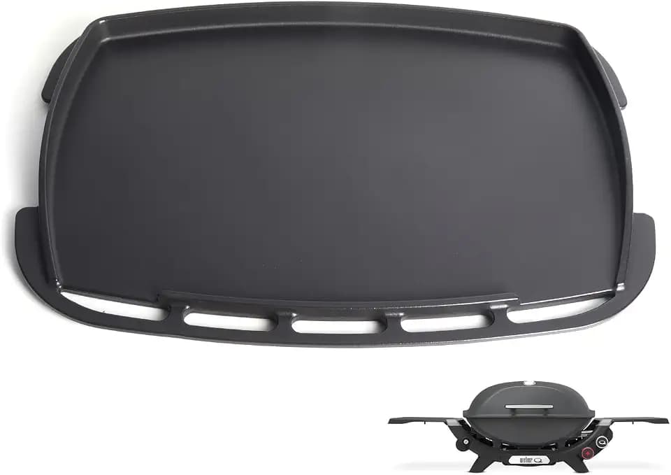 Enamel Cast Iron Griddle Insert for Weber Q 2800N+ Gas Grill Heavy-Duty Non-Stick Flat Top Plate Replacement Parts for Weber Q 2800N+ Grill