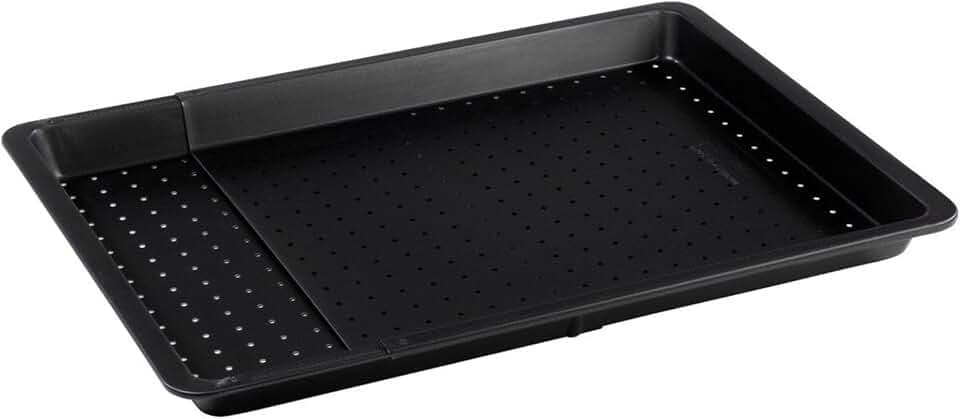 Zenker Black Metallic Perforiertes Backblech – Ausziehbar für perfekte Baguettes, Kuchen & Pizza, 52-37x33 cm, Ausziehbares Blech, Perforiert