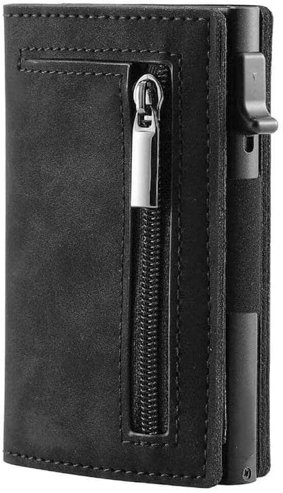 RFID Blocking Leather Men Pop Up Businesses Credit Card Holder Wallet