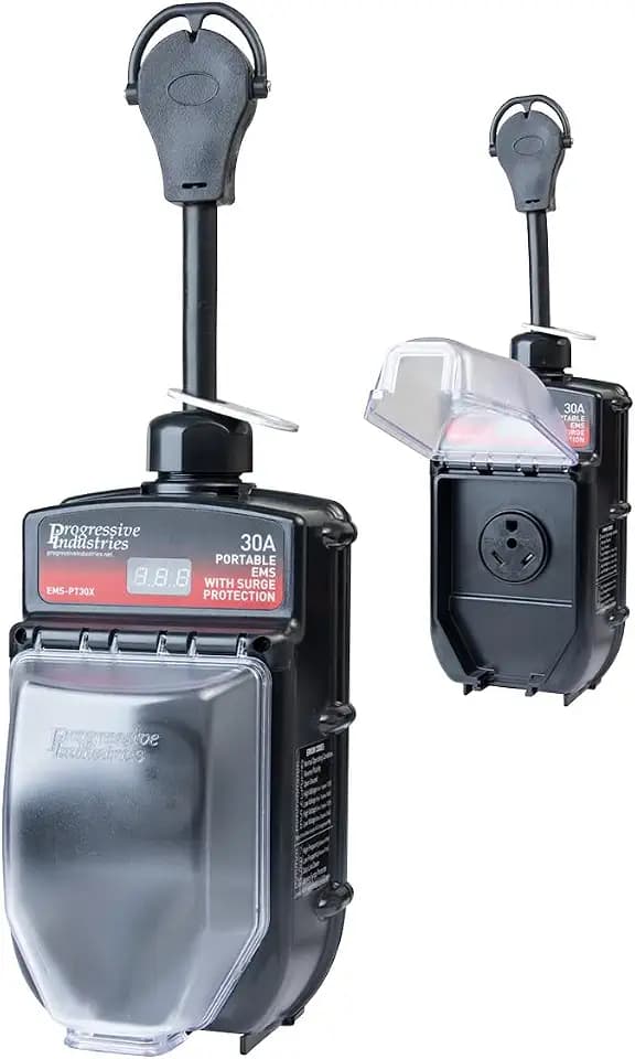 Progressive Industries EMS-PT30X Portable RV Surge Protector, Black, 30 Amp