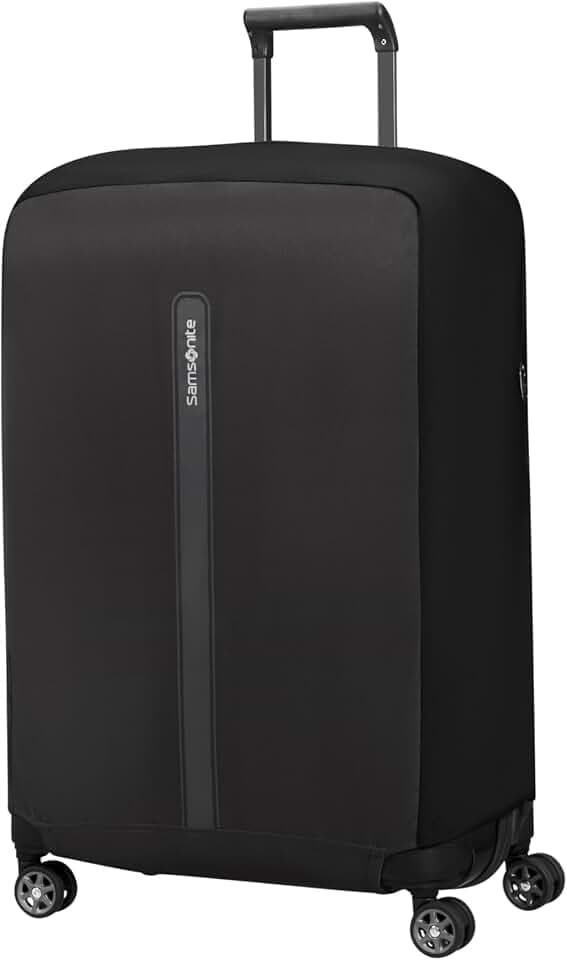 Samsonite TA Revolution - Faltbare Schutzhülle für Koffer Größe L, Kofferhülle passend für 75–79 cm, Reisekoffer Schutz, mit reflektierendem Detail, Schwarz