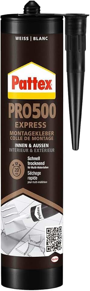 Pattex PRO 500 Express Montagekleber, FlexTec-Technologie, Weiß, 1x440g