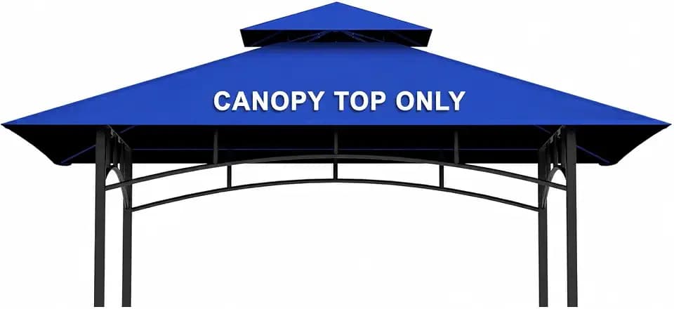 5x8 Ft Grill Gazebo Replacement Canopy Top for L-GG001PST-F, Blue